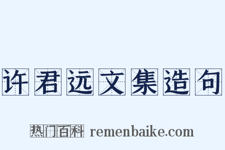 许君远文集造句是什么意思的图片